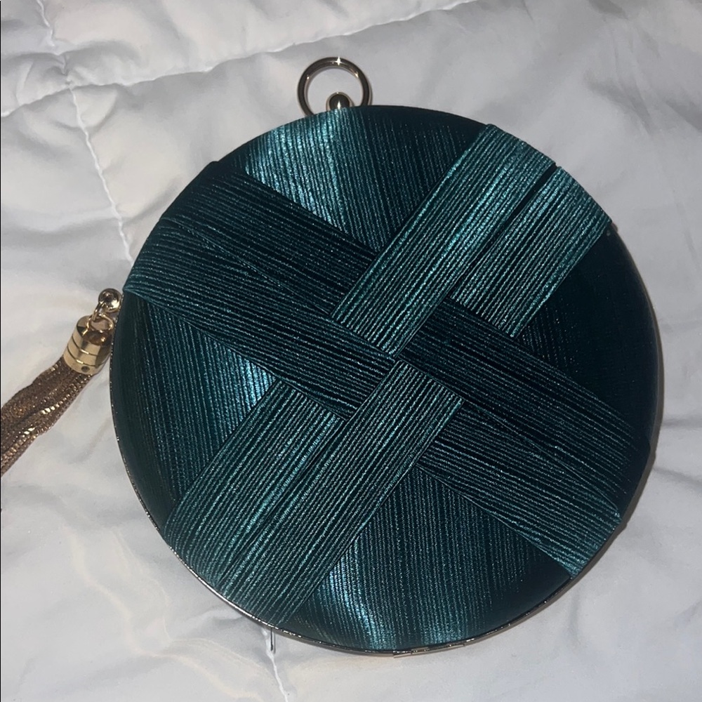 Elegant Teal Satin Clutch